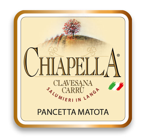 Etichetta Pancetta uit piëmont Chiapella