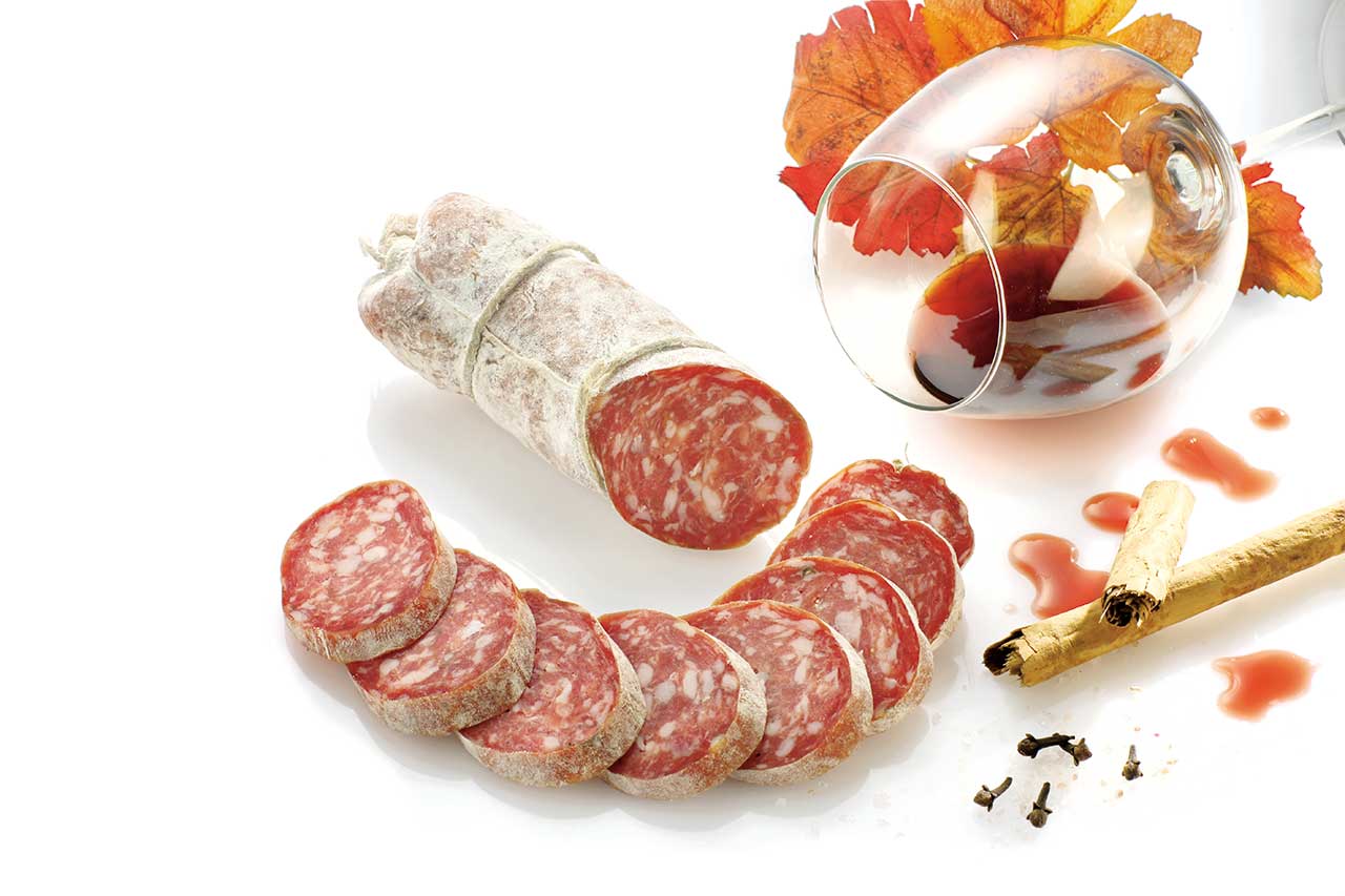 Organic salami with Barolo wine